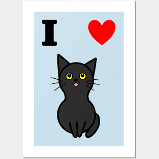 I Love Black Cats (Small Print) Posters and Art